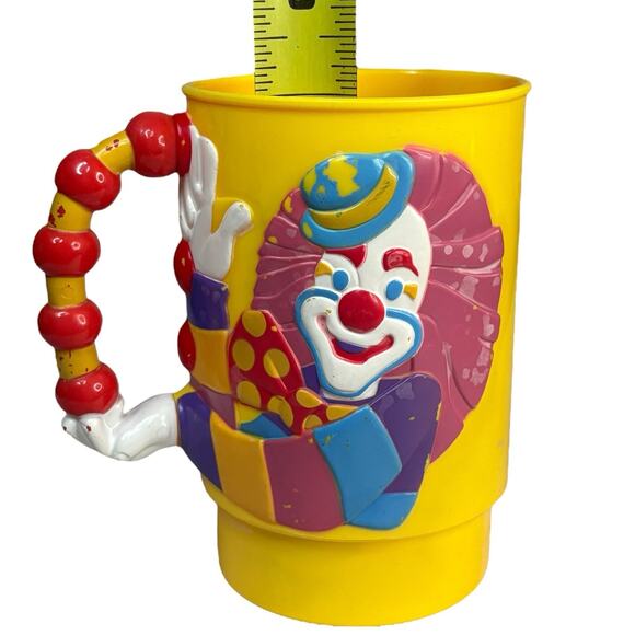 VTG Ringling Bros Barnum & Bailey Circus 3D Yellow Clown Plastic Mug Cup 1990s - Picture 3 of 12